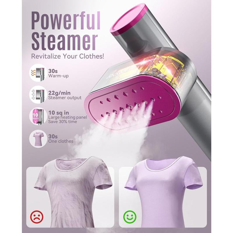 Garment Steamer for Clothes, Handheld Steamer & Iron 2 in 1, Suitable for Global Travel Clothes Iron